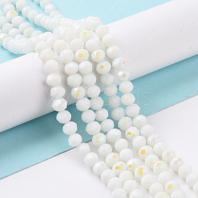 Electroplate Opaque Solid Color Glass Beads Strands X1-EGLA-A034-P4mm-L17-1