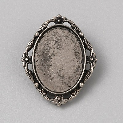 Tibetan Style Zinc Alloy Bolo Tie Slides Clasp Cabochon Settings LS-FIND-WH0260-37I-AS-1