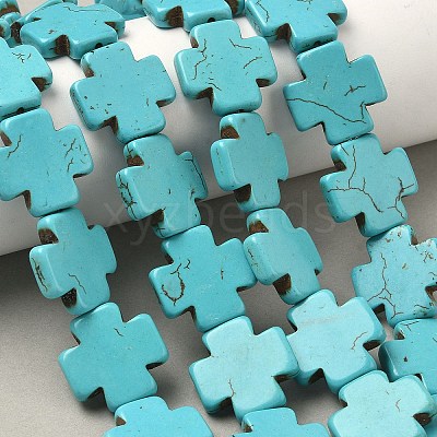 Synthetic Turquoise Beads Strands TURQ-G118-20x20mm-11-1