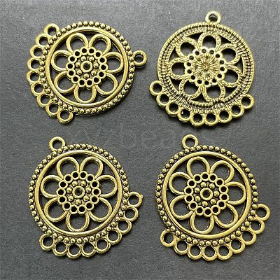 10Pcs Tibetan Style Zinc Alloy Hollow Chandelier Component Links FIND-WH0366-360B-1
