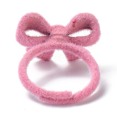 Bowknot Flocky Adjustable Rings RJEW-G117-02-1
