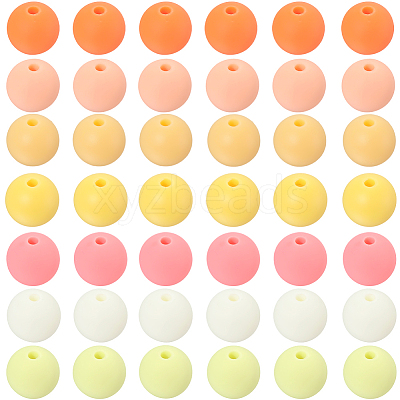 Rubberized Style Imitated Silicone Acrylic Beads MACR-PA0001-06C-03-1