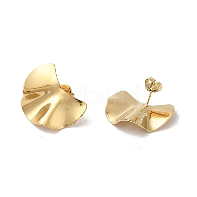Ion Plating(IP) 304 Stainless Steel Stud Earrings EJEW-A022-23G-1