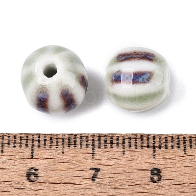 Vintage Porcelain Corrugated Beads PORC-N013-11G-1