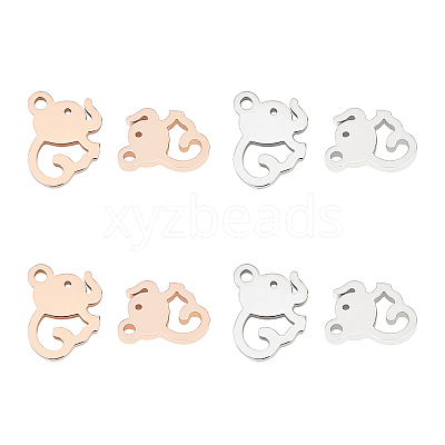8Pcs 2 Colors 304 Stainless Steel Charms STAS-UN0028-65-1
