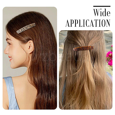 2Pcs 2 Colors Cellulose Acetate and Iron Hair Barrettes for Women Girl PHAR-TADJ0001-01B-1