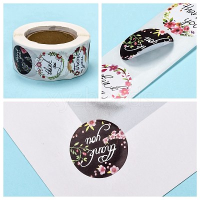 1 Inch Thank You Theme Self-Adhesive Paper Stickers X-DIY-K027-B04-1