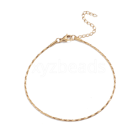 304 Stainless Steel Snake Chain Anklets AJEW-G024-07G-A-1