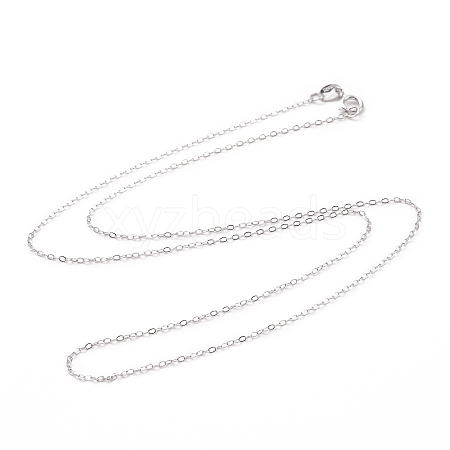 Anti-Tarnish Rhodium Plated 925 Sterling Silver Cable Chains Necklace for Women STER-I021-05P-1