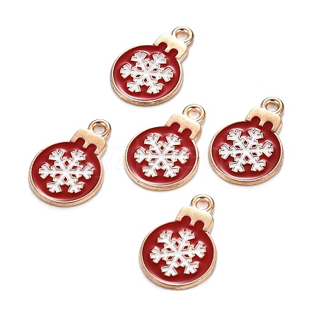 Christmas Alloy Enamel Pendants X-ENAM-D047-17G-03-1