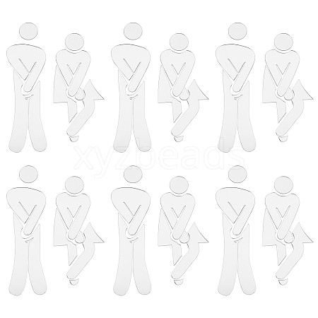 3D Plastic Self-Adhesive Man & Woman Pattern Mirror WC Sign DIY-WH0308-145C-1