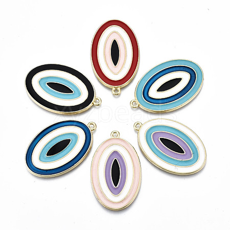 Eco-Friendly Alloy Enamel Pendants ENAM-Q438-008-NR-1