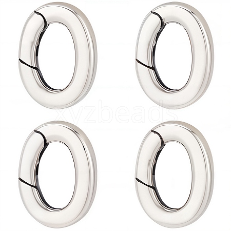 4Pcs 925 Thailand Sterling Silver Spring Gate Rings STER-SC0001-34-1