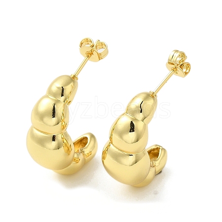 Rack Plating Bubble Brass Stud Earrings for Women EJEW-O001-01G-1