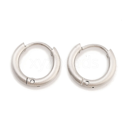 Tarnish Resistant Frosted 304 Stainless Steel Huggie Hoop Earrings for Women EJEW-C096-32A-P-1