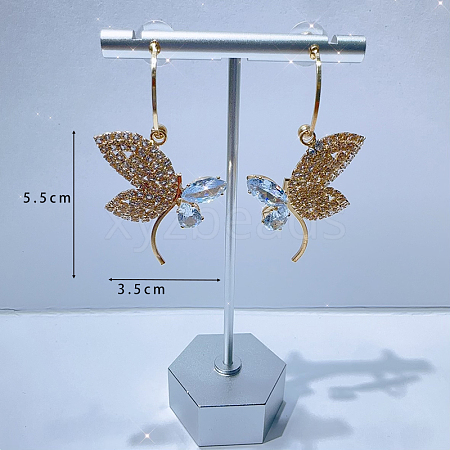 Fashionable luxury Clear Cubic Zirconia & Rhinestone Butterfly Stud Earrings KY8568-3-1