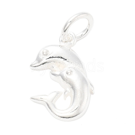 925 Sterling Silver Double Dolphins Charms STER-S009-09S-1