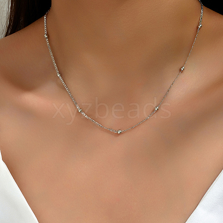 Fashionable Minimalist Brass Mariner Link Chains Necklace for Women PI0567-1