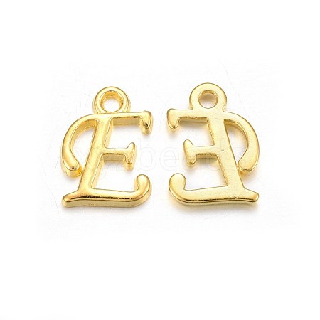Golden Plated Alloy Letter Pendants PALLOY-P097-01-E-1