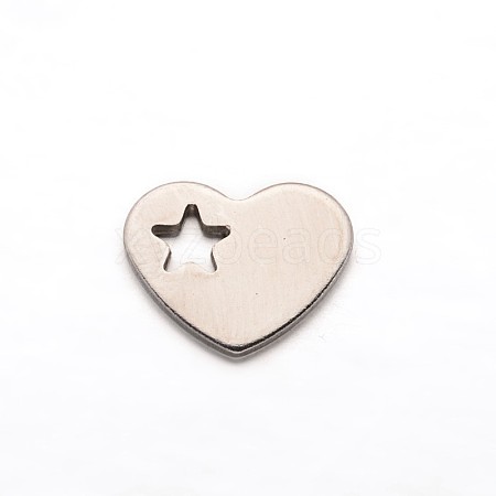 Non-Tarnish Heart with Star 304 Stainless Steel Charms X-STAS-M211-02-1