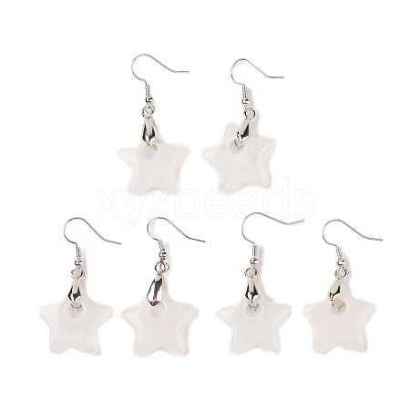 Natutal Quartz Crystal Dangle Earrings EJEW-F343-C06-1