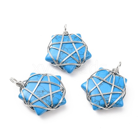 Synthetic Turquoise Pendants G-D458-07P-07-RS-1