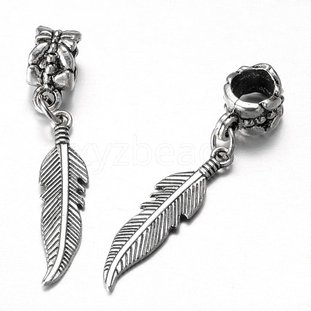 Tibetan Style Alloy European Dangle Charms X-PALLOY-N0116-001AS-1