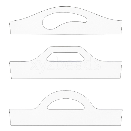 DICOSMETIC 3Pcs 3 Styles Transparent Acrylic Router Templates DIY-DC0002-75-1