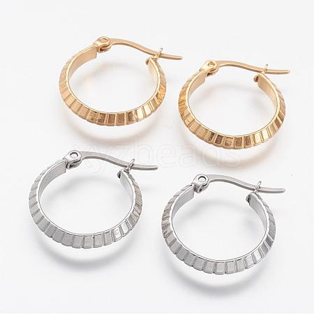 304 Stainless Steel Hoop Earrings EJEW-N0039-17-1