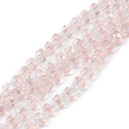 Transparent Electroplate Glass Beads Strands EGLA-F153-AB03-1