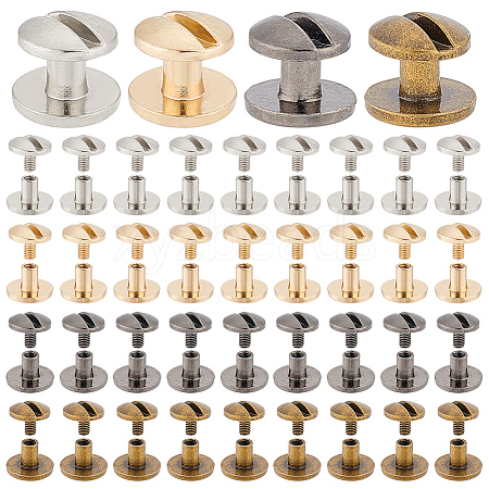 40Sets 4 Colors Alloy Screw Clasps BUTT-PH0001-30B-1