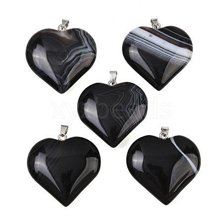 Natural Banded Agate Pendants GG-K002-04X-1