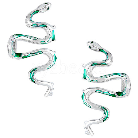 Snake Shape Alloy Claw Hair Clips AJEW-WH0001-62-1