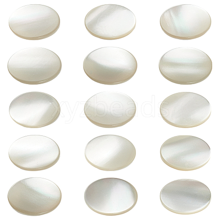 15Pcs Round Shell Shank Buttons BUTT-LP0001-03-1