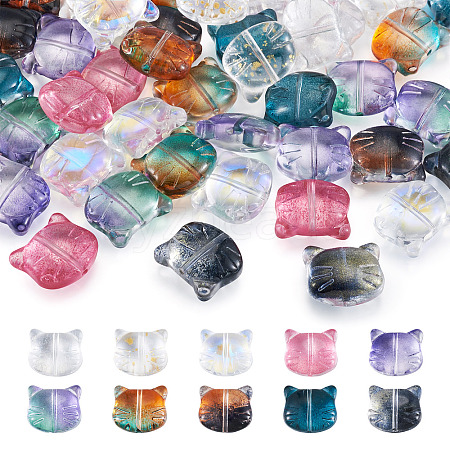 50Pcs 10 Colors Glass Beads GLAA-FS0001-26-1
