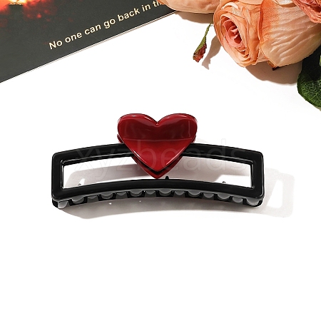 Heart Plastic Claw Hair Clips PW-WG64998-01-1