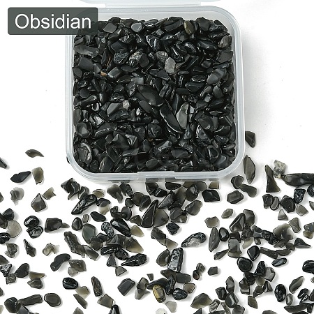 50G Natural Obsidian Chip Beads G-YW0001-59-1