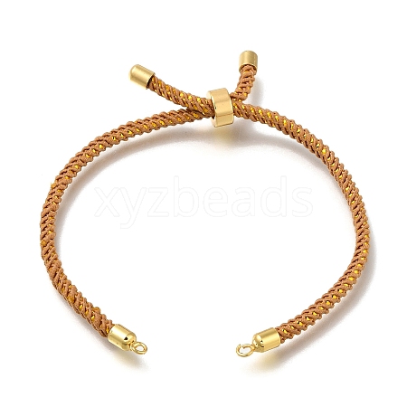 Braided Cotton Cord Slider Bracelet Making MAK-R001-01G-23-1