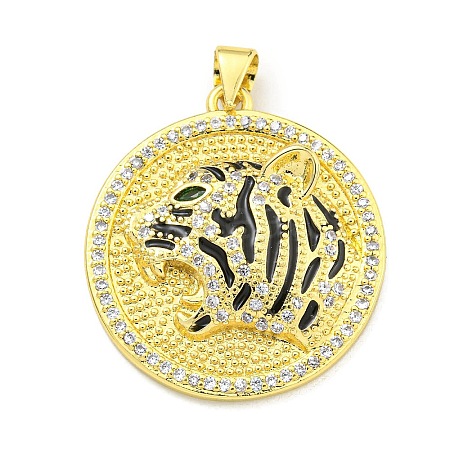 Brass Micro Pave Cubic Zirconia Pendants KK-K354-09A-G-1