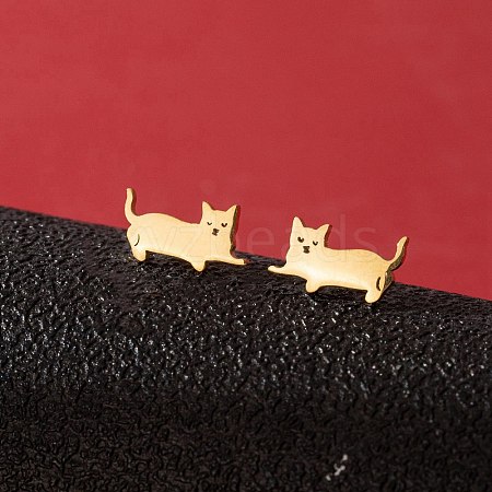 Stainless Steel Small Animal Stud Earrings for Women PW-WG5B49B-17-1