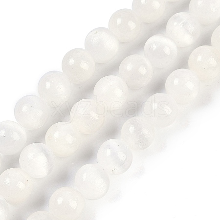 Natural Selenite Beads Strands G-G167-A02-01-1