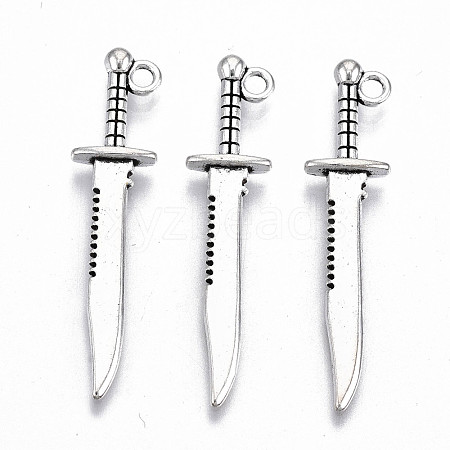 Tibetan Style Alloy Pendants X-TIBE-S323-090AS-RS-1