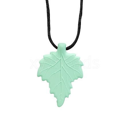 Leaf Food Grade Eco-Friendly Silicone Pendants PW-WG8283D-02-1