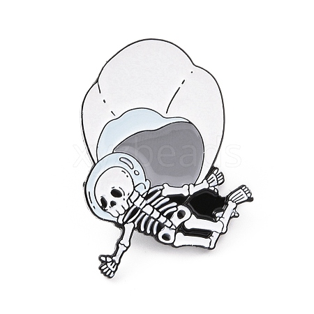 Skeleton with Parachute Enamel Pin JEWB-C015-02EB-1