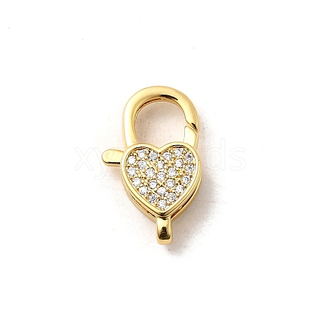 Brass Micro Pave Clear Cubic Zirconia Lobster Claw Clasps LS-KK-A266-24F-G-1