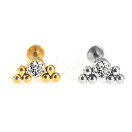 316L Surgical Stainless Steel & G23 Titanium Crystal Rhinestone Labrets for Women Men WG3A239-48-1