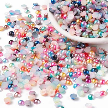 Imitation Pearl Acrylic Cabochons OACR-R063-5mm-M-1