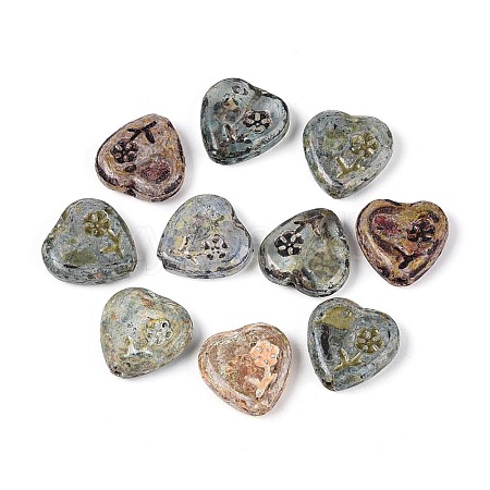 Picasso Baking Paint Glass Beads DGLA-T004-76M-1