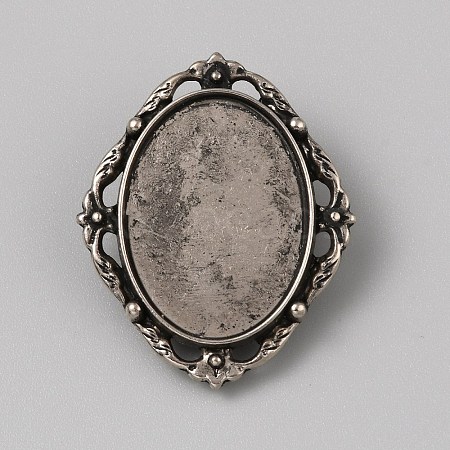 Tibetan Style Zinc Alloy Bolo Tie Slides Clasp Cabochon Settings LS-FIND-WH0260-37I-AS-1