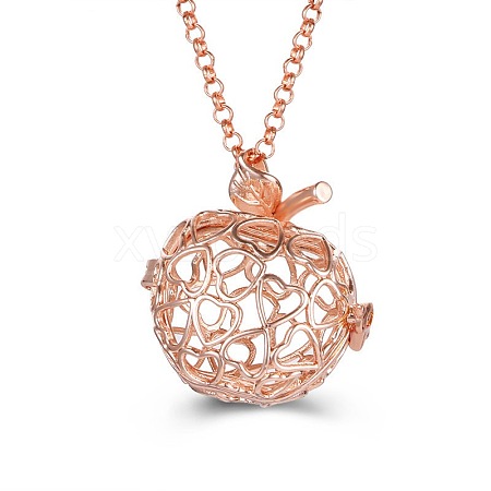 Hollow Heart Alloy Cage Pendant Necklaces SW2952-5-1